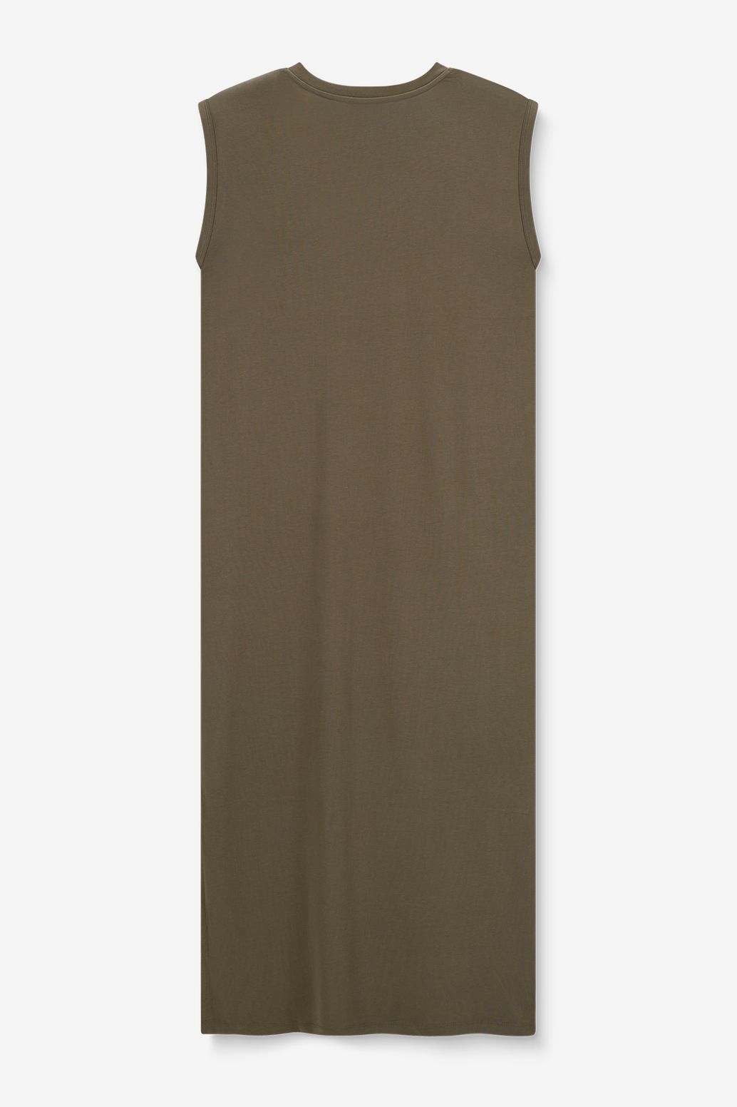 Donkergroene mouwloze maxi jurk