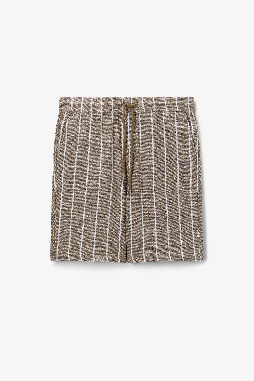 Gestreifte Shorts - hellgrün