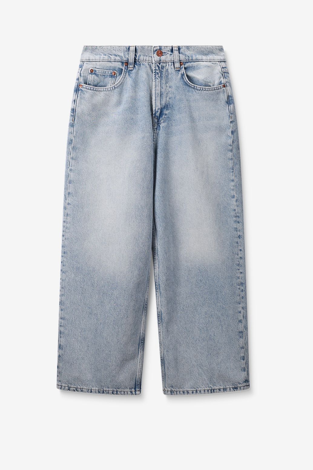 Cropped Jeans - hellblau