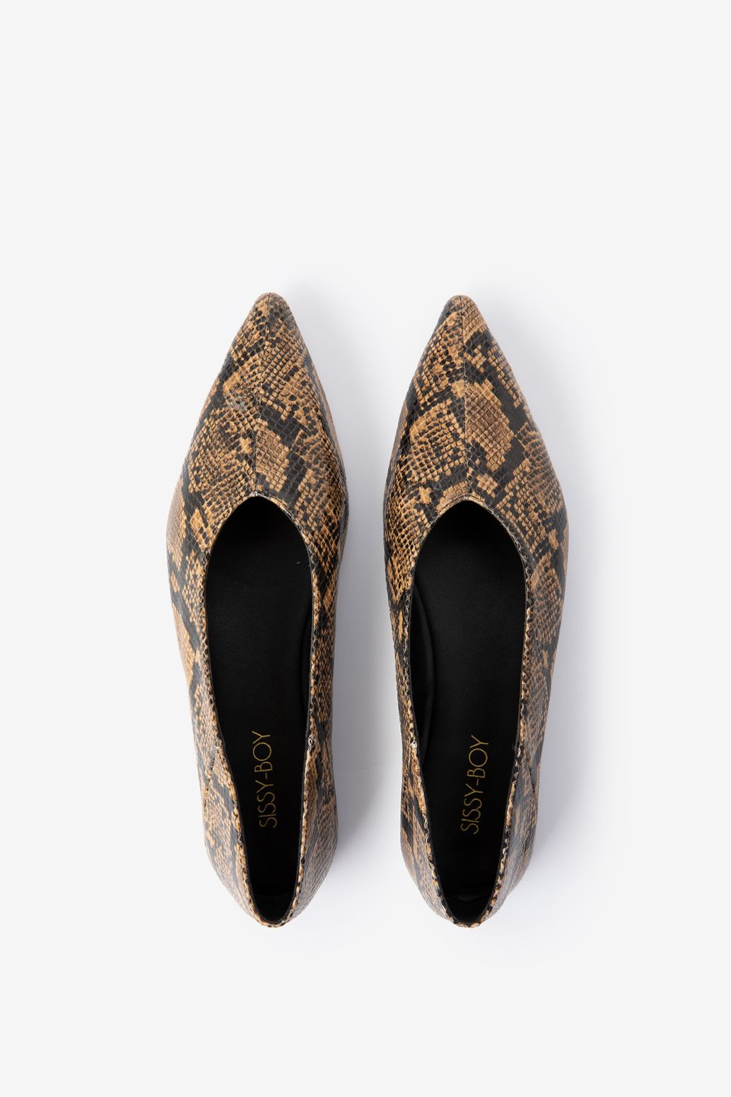 Bruine ballerina met slangenprint
