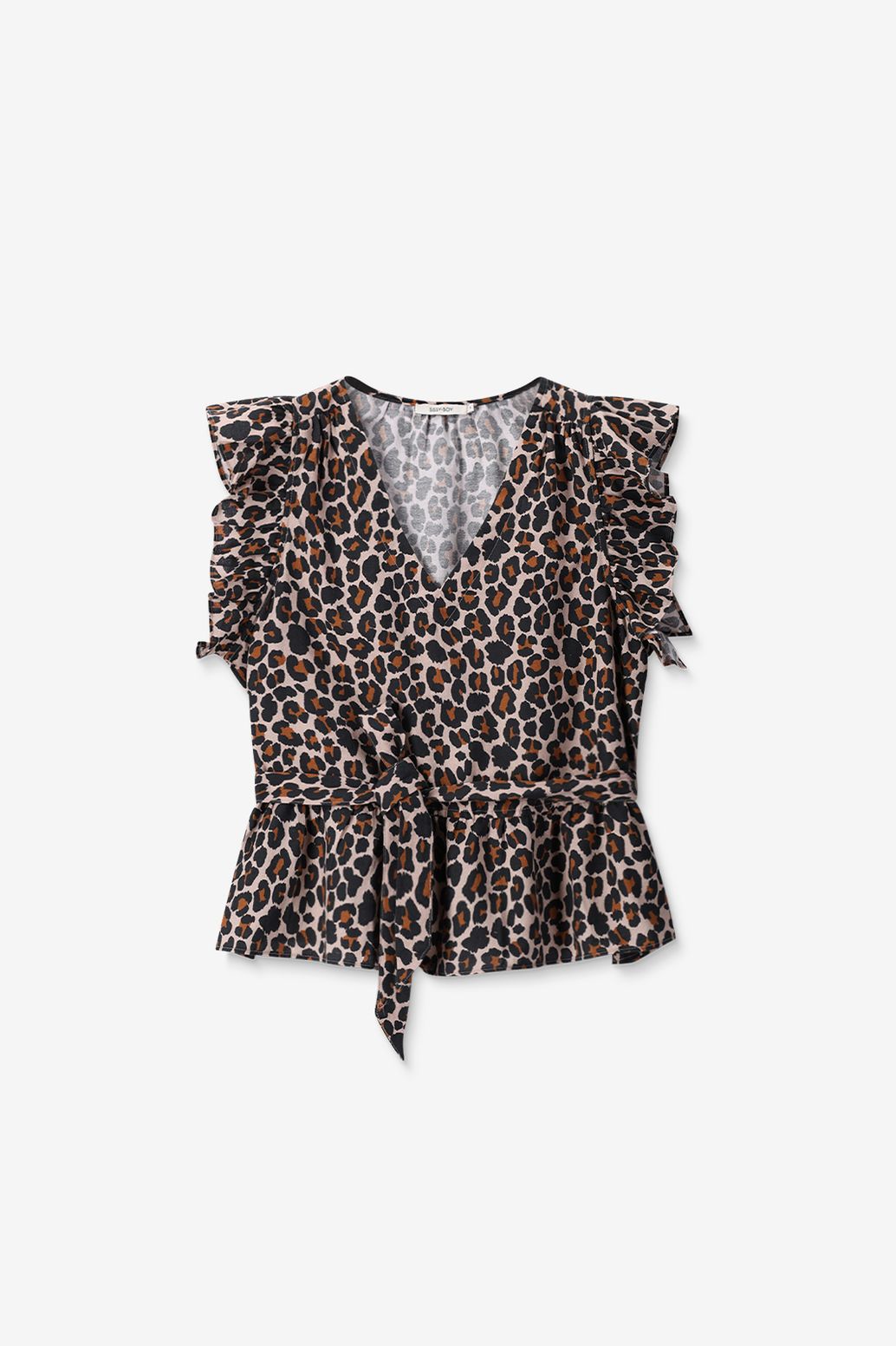 Top mit Leoprint - braun