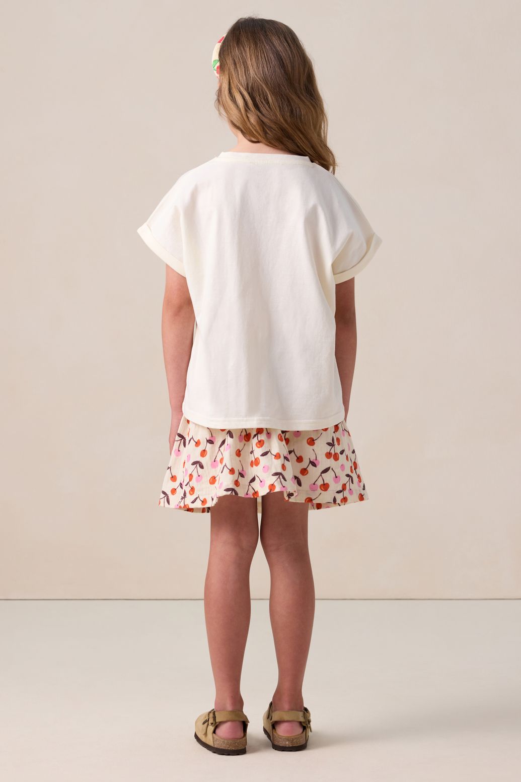 Jupe avec imprimé cerises - blanc