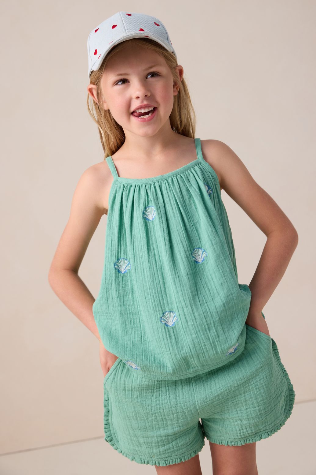 Groene top met embroidery