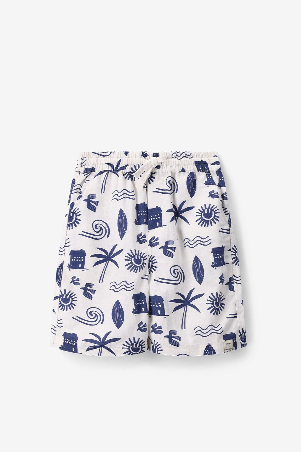 Gemusterte Shorts - weiß