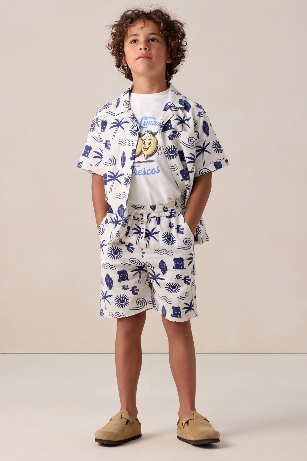 Gemusterte Shorts - weiß