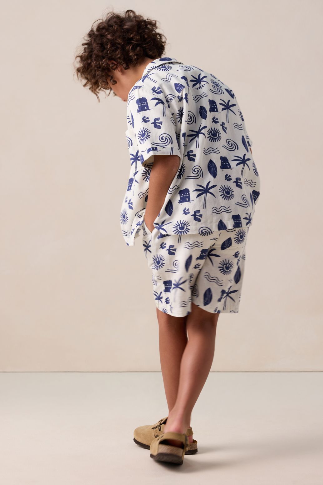 Gemusterte Shorts - weiß