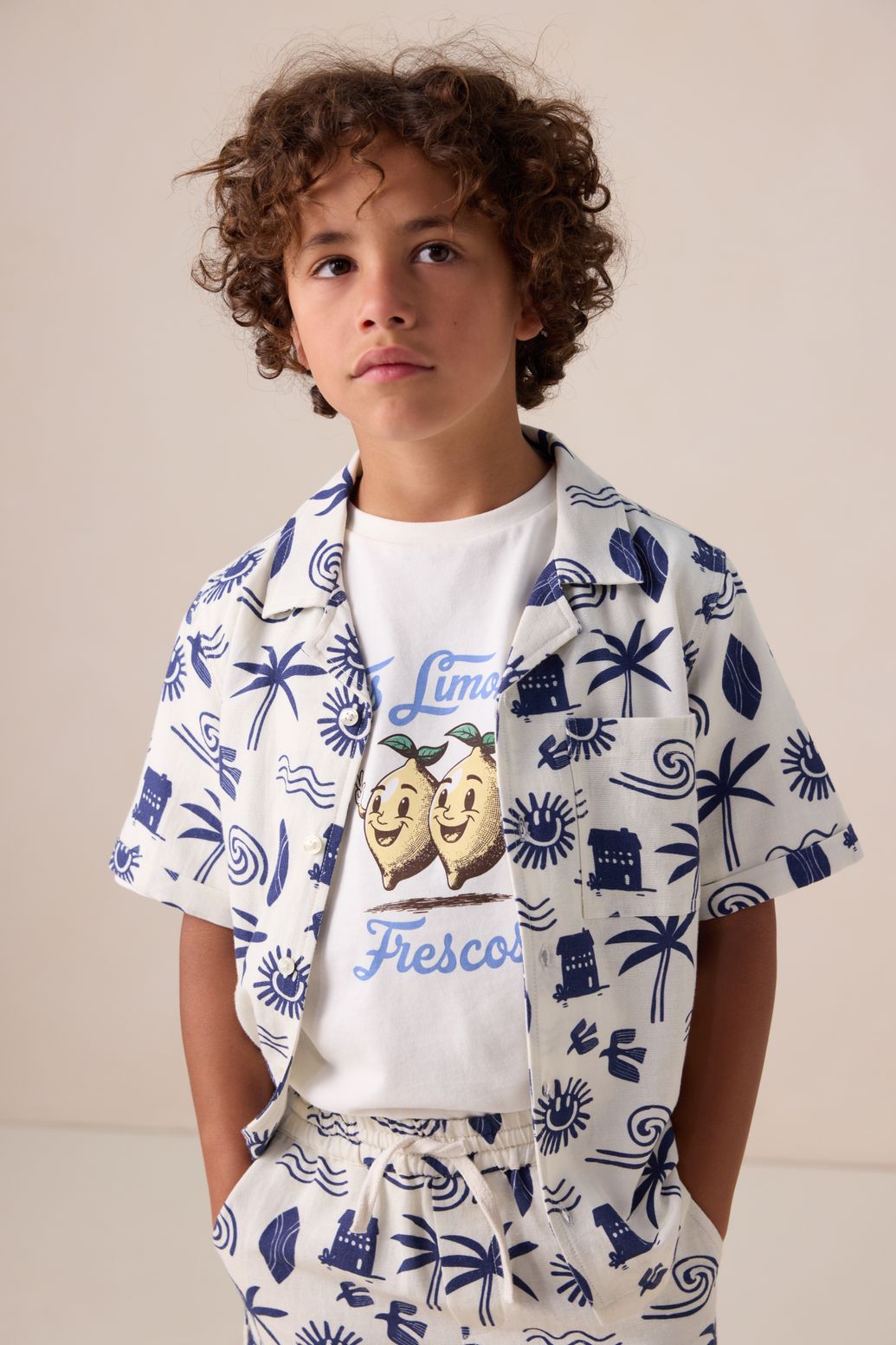 Wit overhemd met print