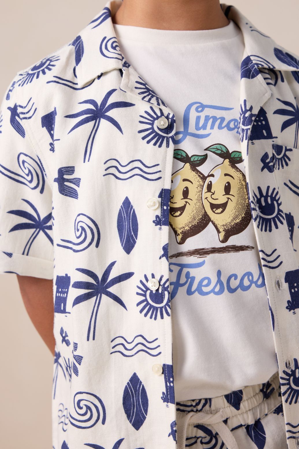 Wit overhemd met print