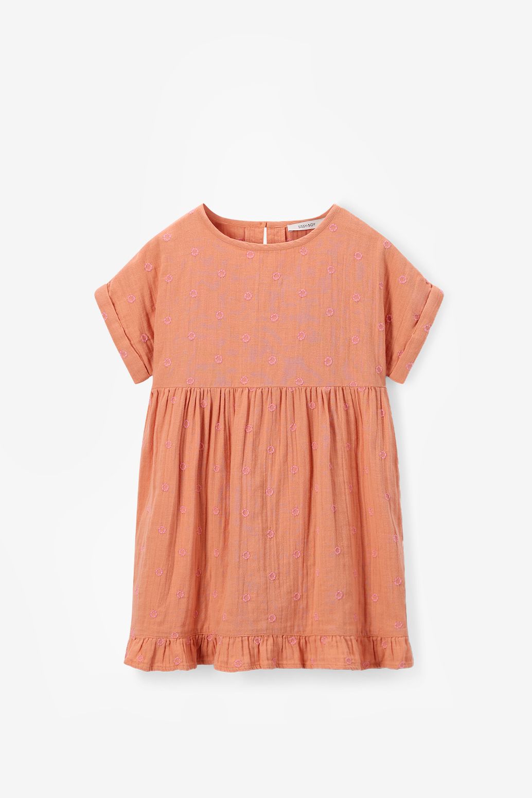 Kleid mit Stickerei-Details - orange