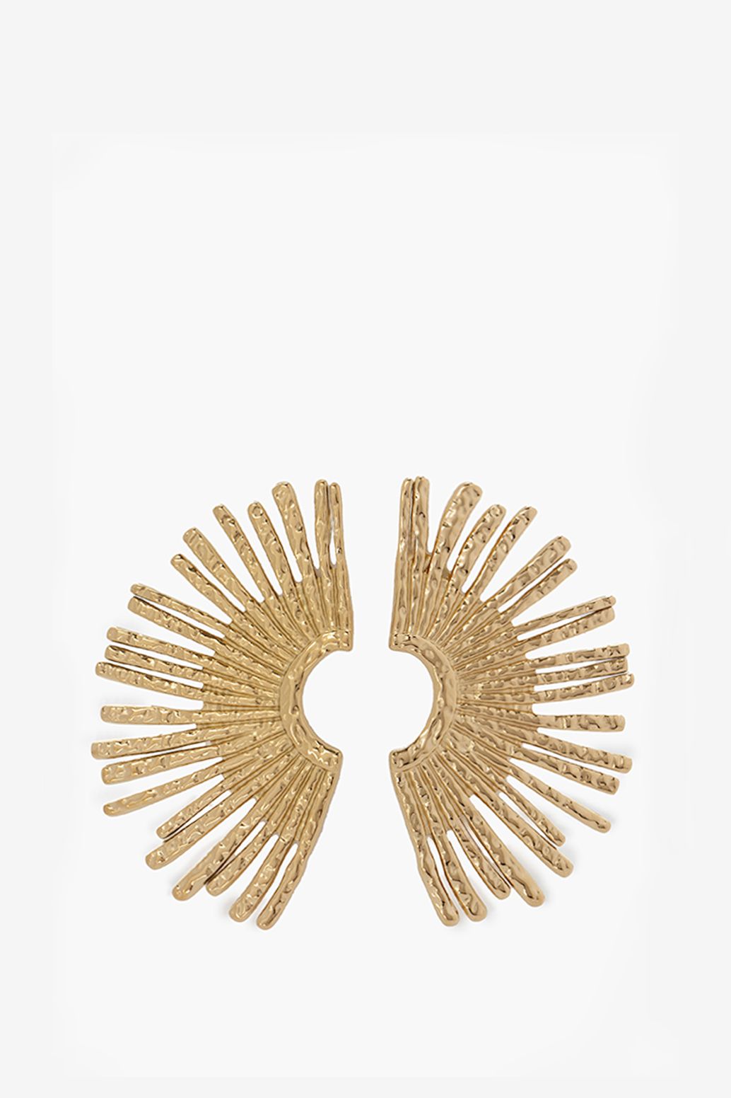 Boucles d'oreille plaqué or avec demi soleil