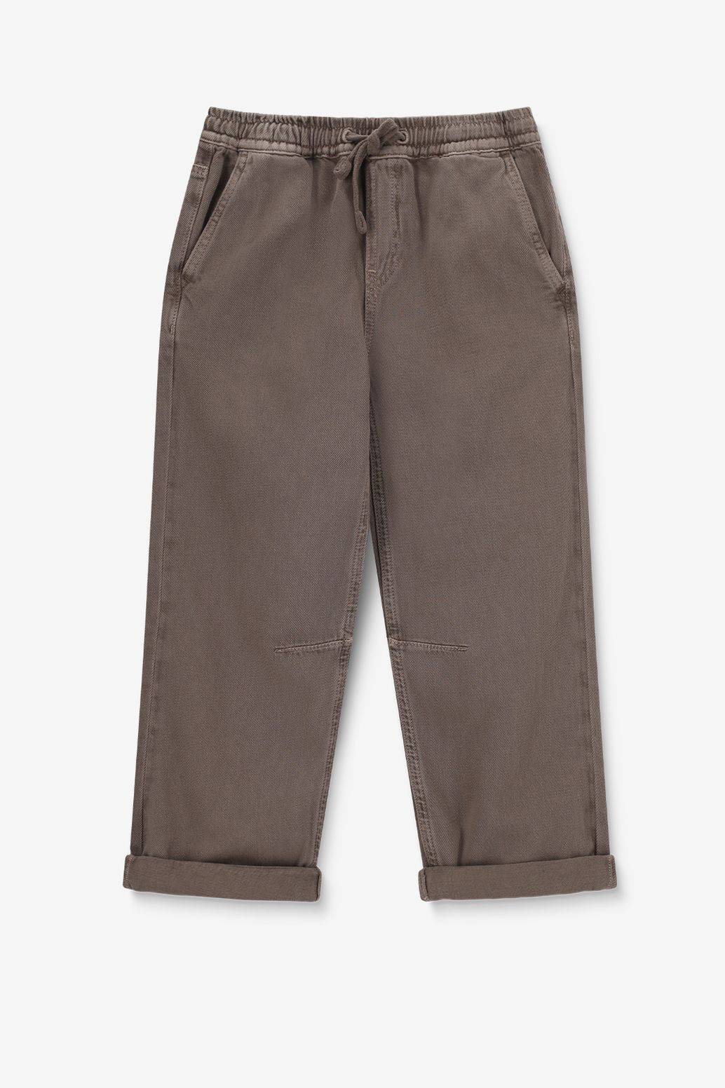 Bruine pull on broek met aantrekkoorden