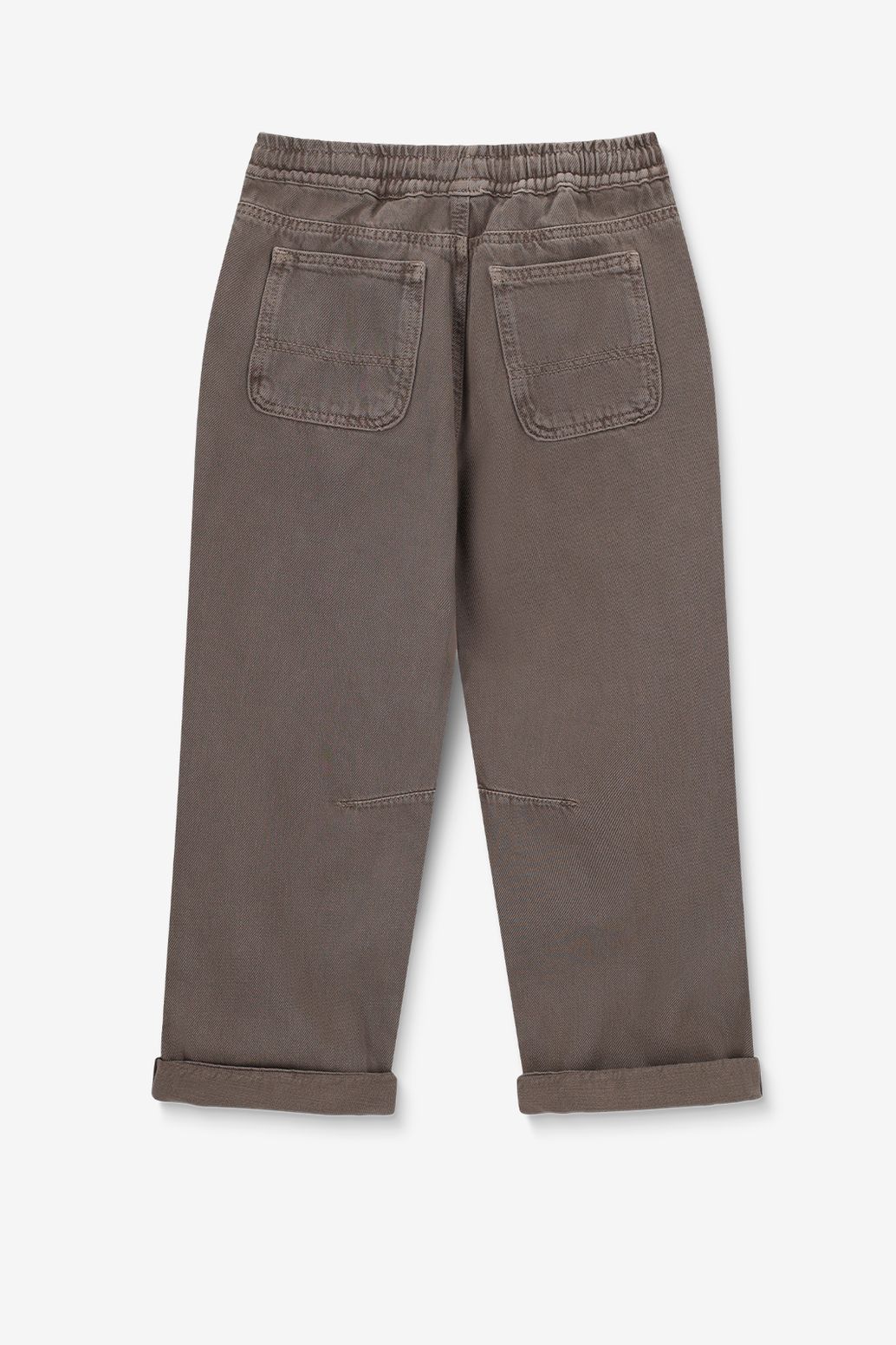 Bruine pull on broek met aantrekkoorden