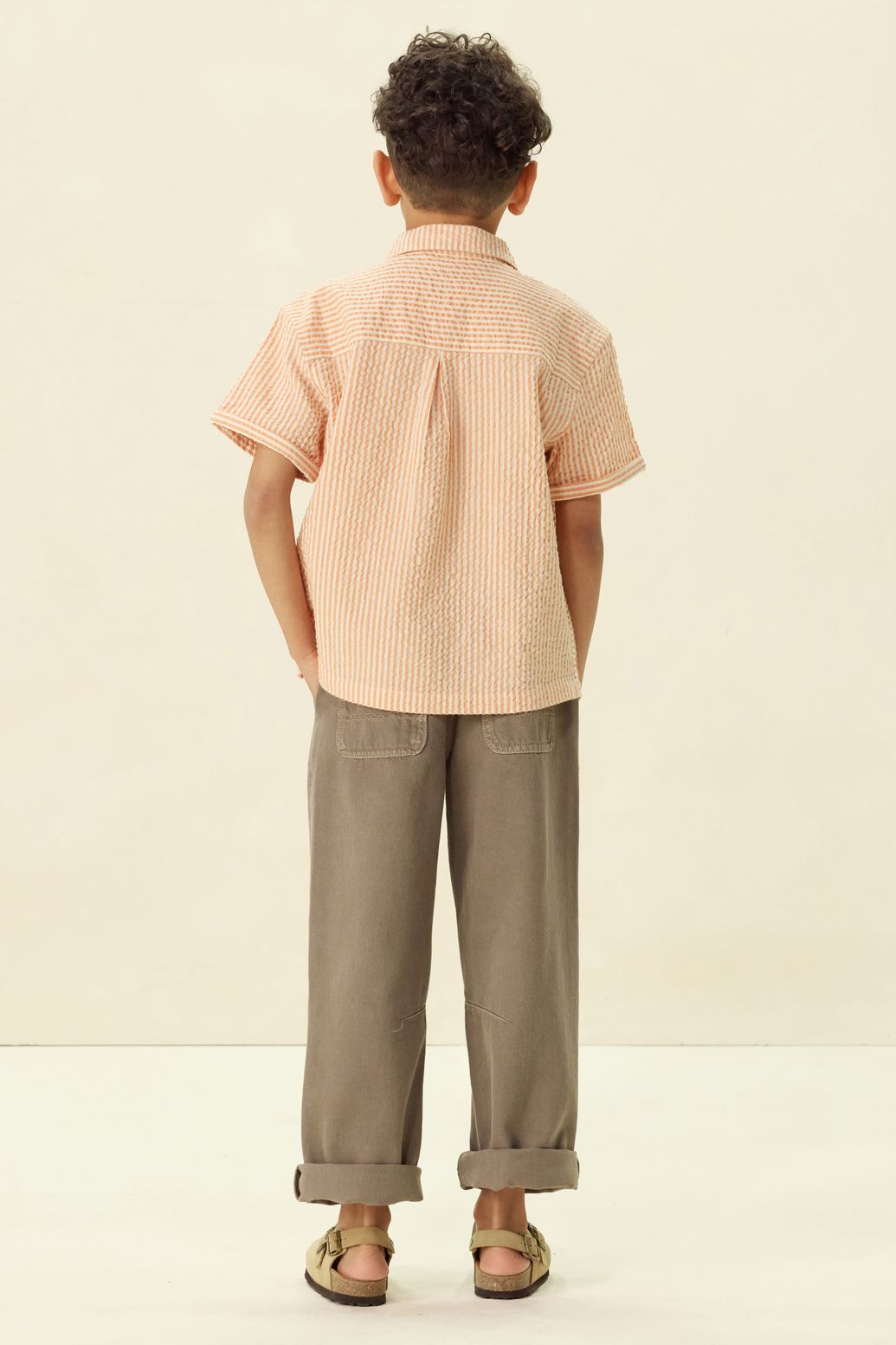 Bruine pull on broek met aantrekkoorden