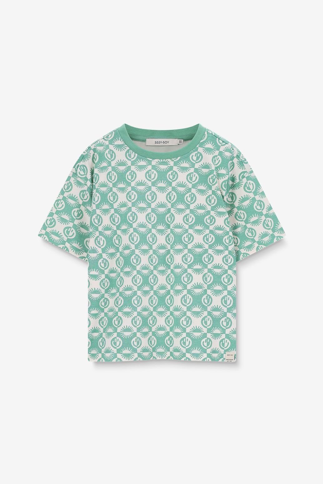 T-Shirt mit Smiley-Print - grün