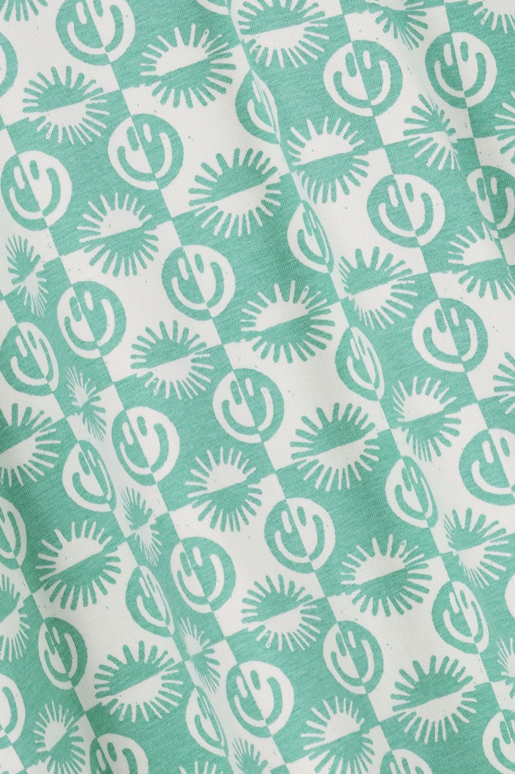 T-Shirt mit Smiley-Print - grün