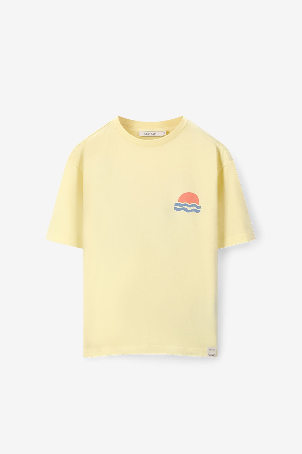 Lichtgeel t-shirt met artwork