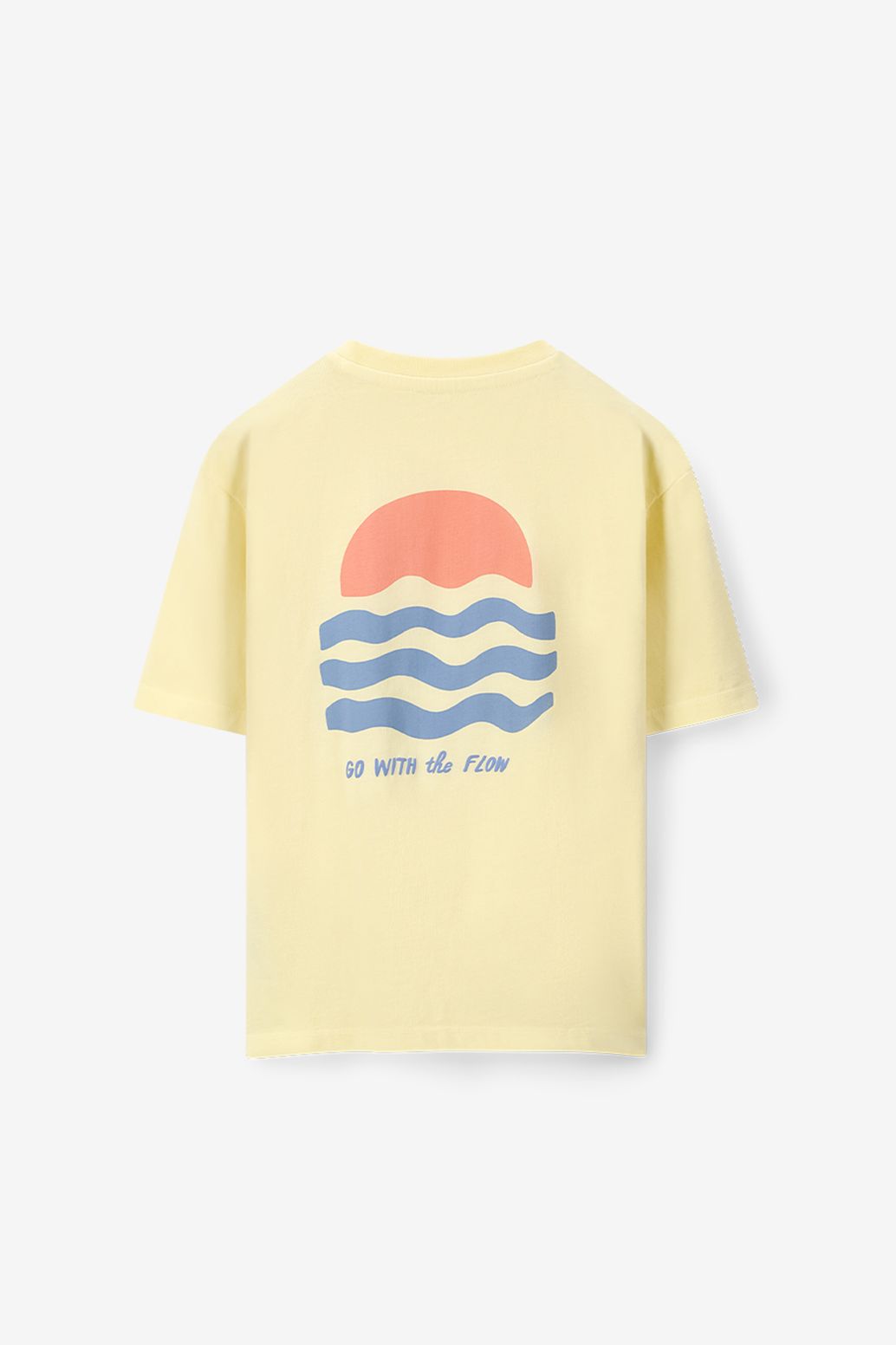 T-Shirt mit Artwork-Print - hellgelb