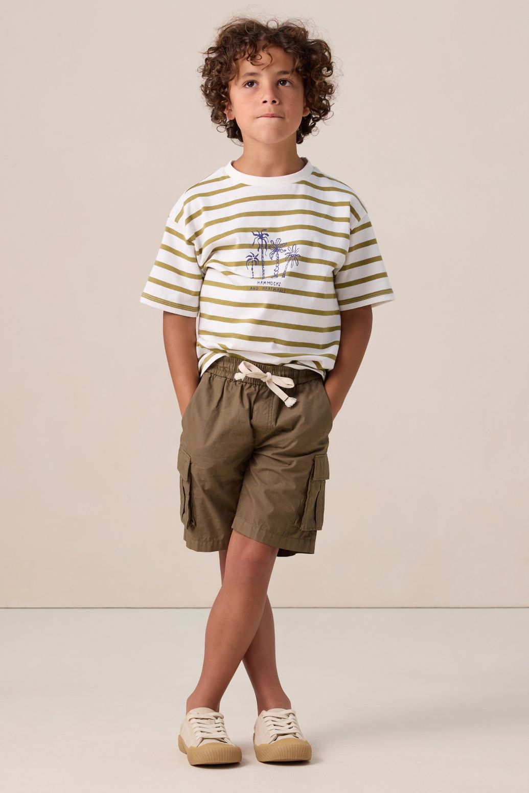 Gestreiftes T-Shirt - grün