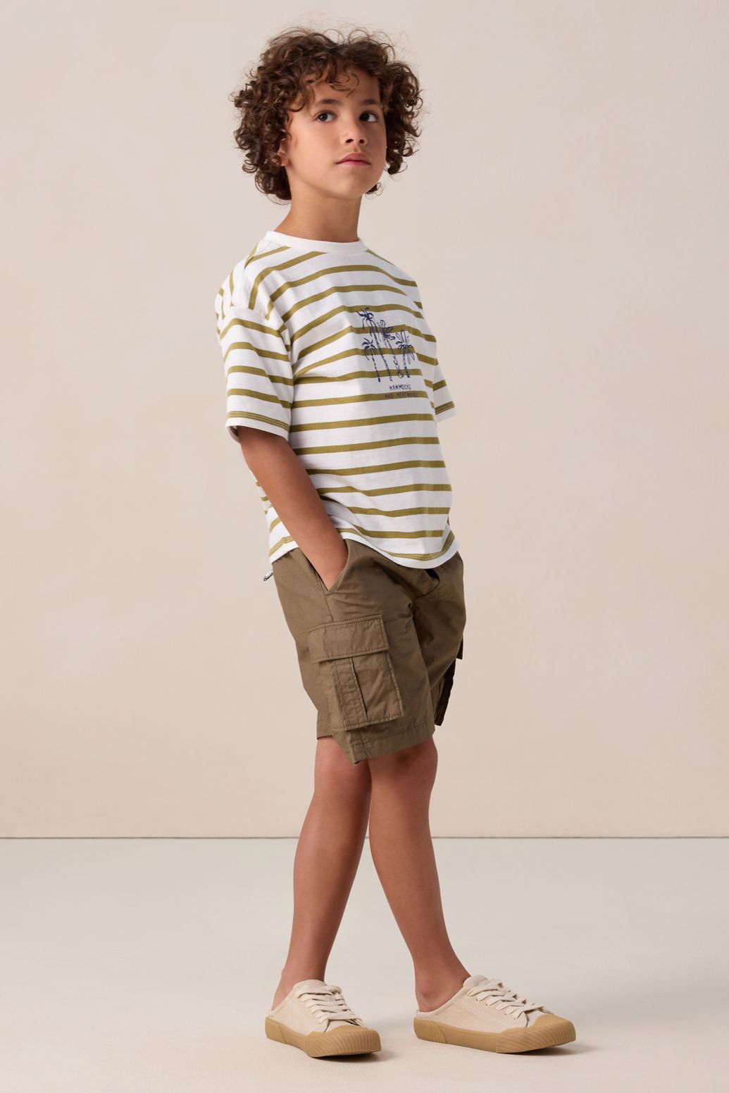 T-shirt rayé - vert