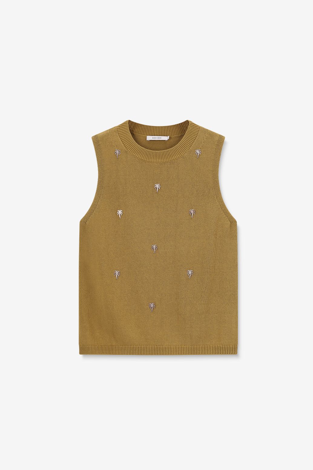 Groen gebreide spencer