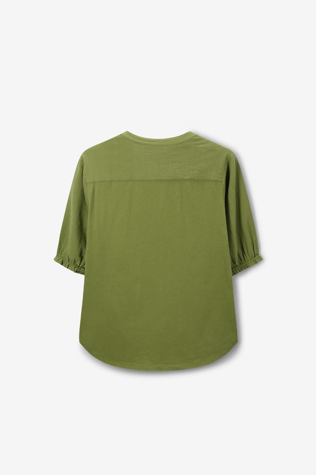 Groen T-shirt met pofmouwen