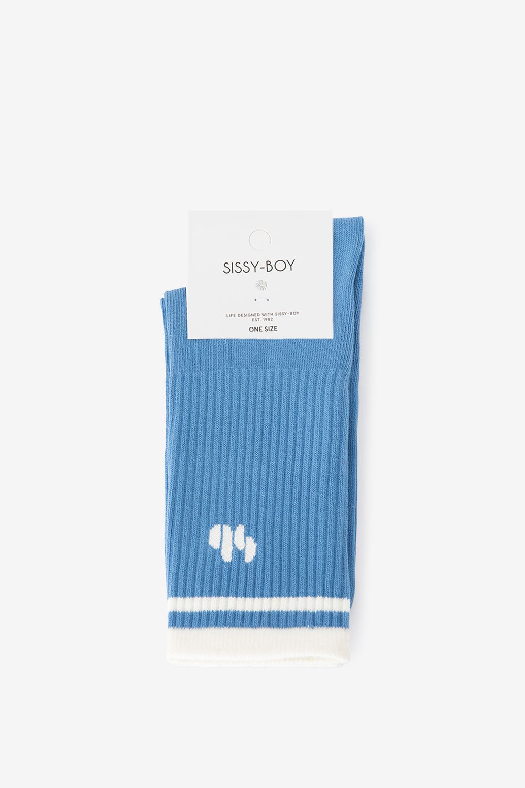 Blauwe sokken met logo