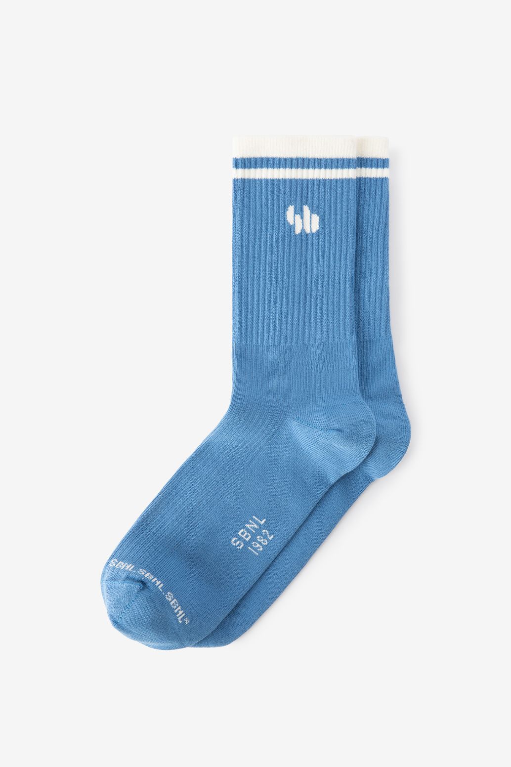 Blauwe sokken met logo