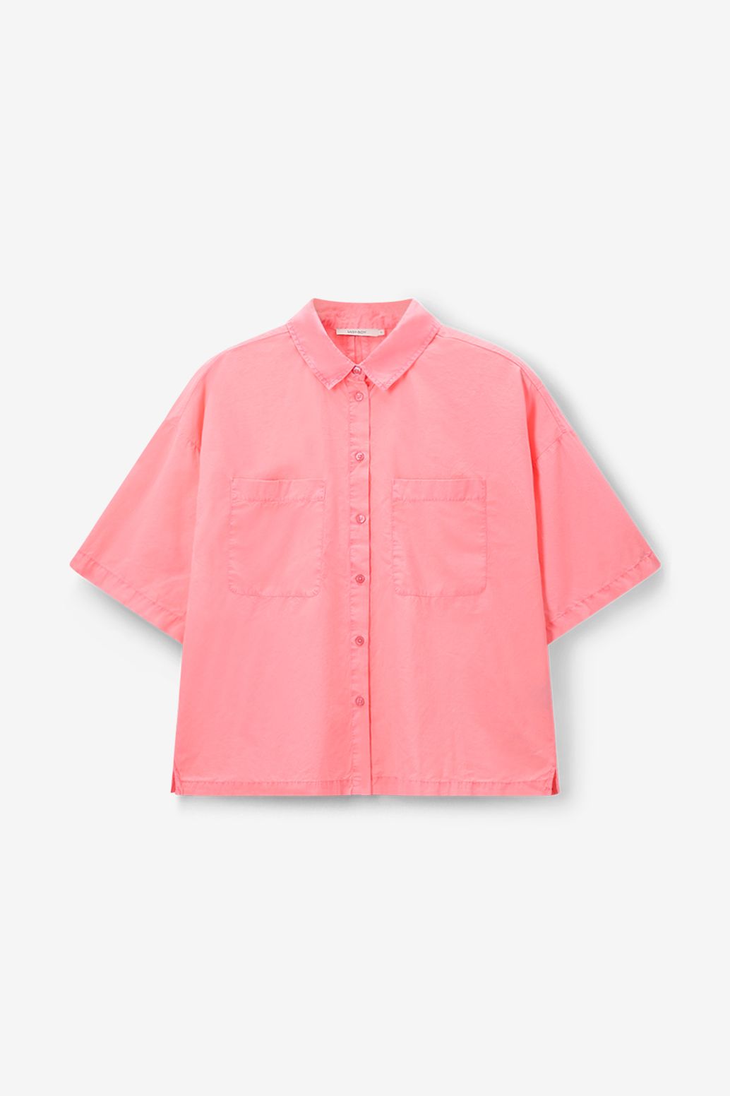 Roze blouse met korte mouwen