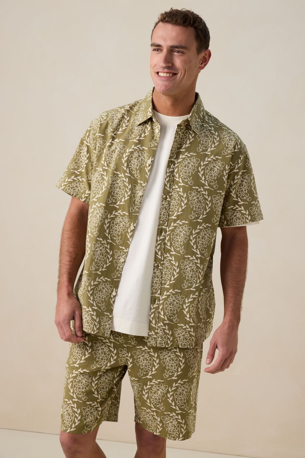 Gemustertes Hemd - grün