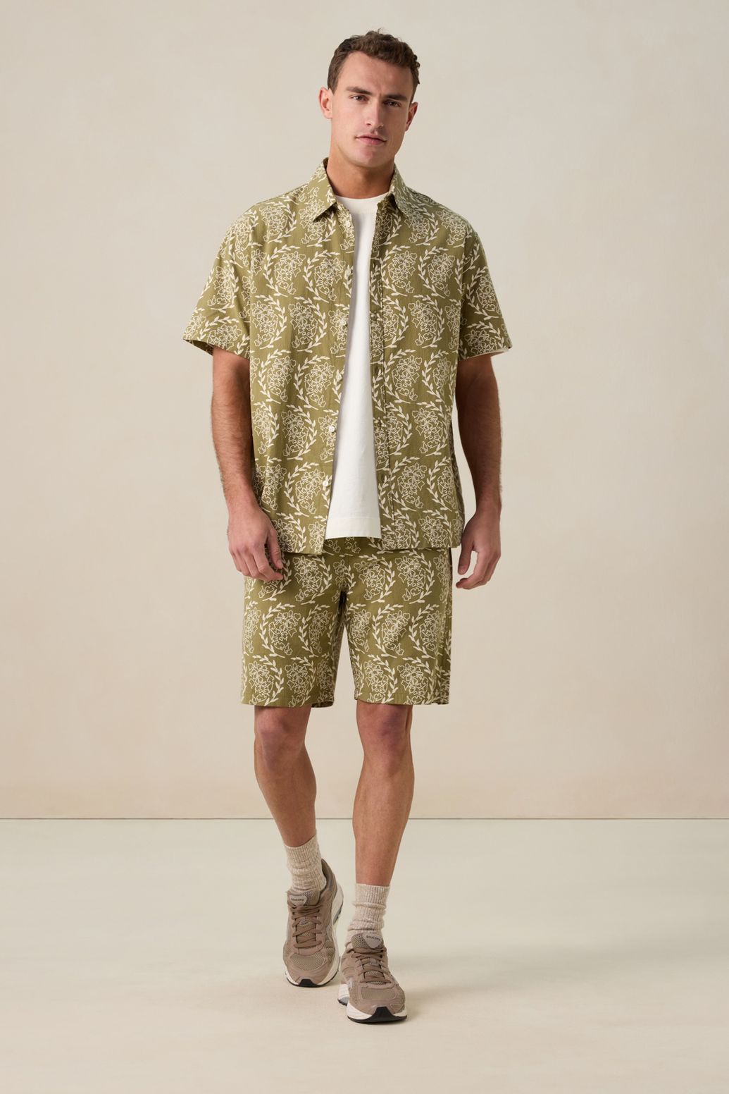 Gemustertes Hemd - grün