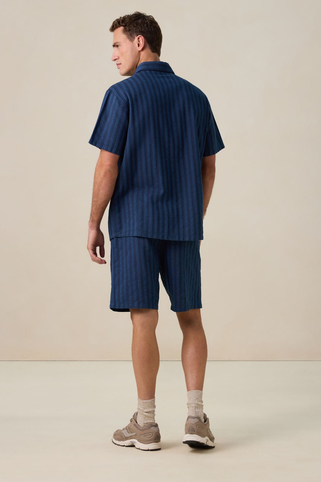 Short rayé - bleu foncé