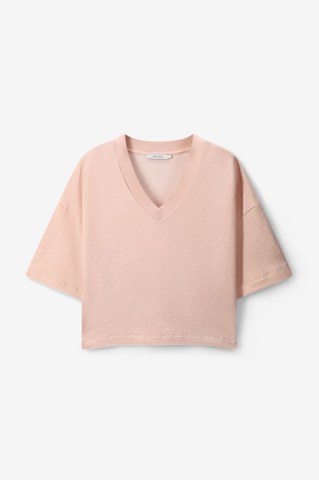 Sweater mit V-Ausschnitt - hellrosa