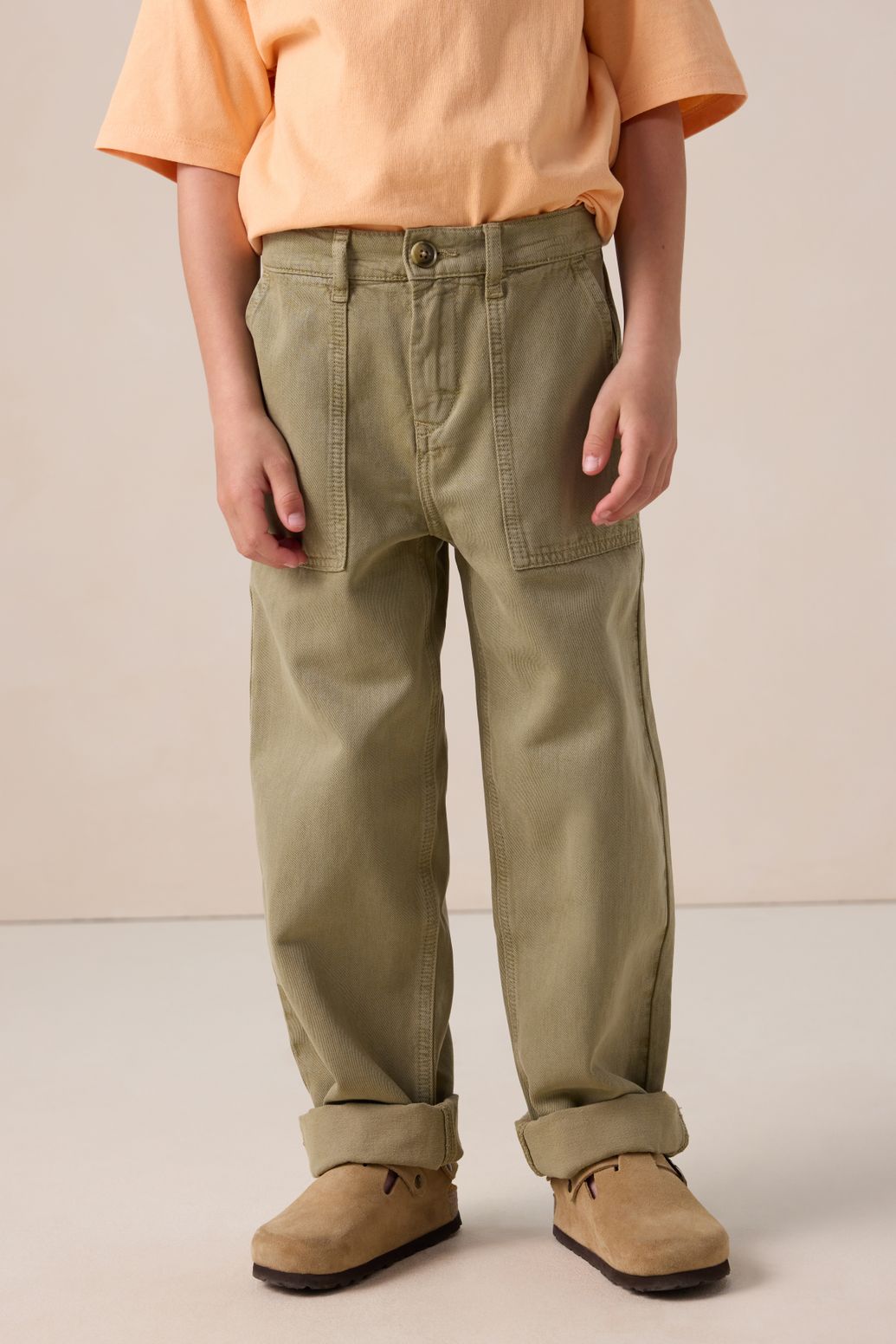 Groene broek met opgestikte zakken