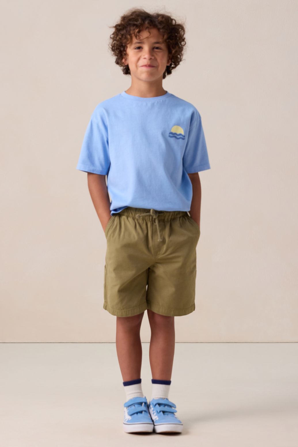 Groene pull on shorts