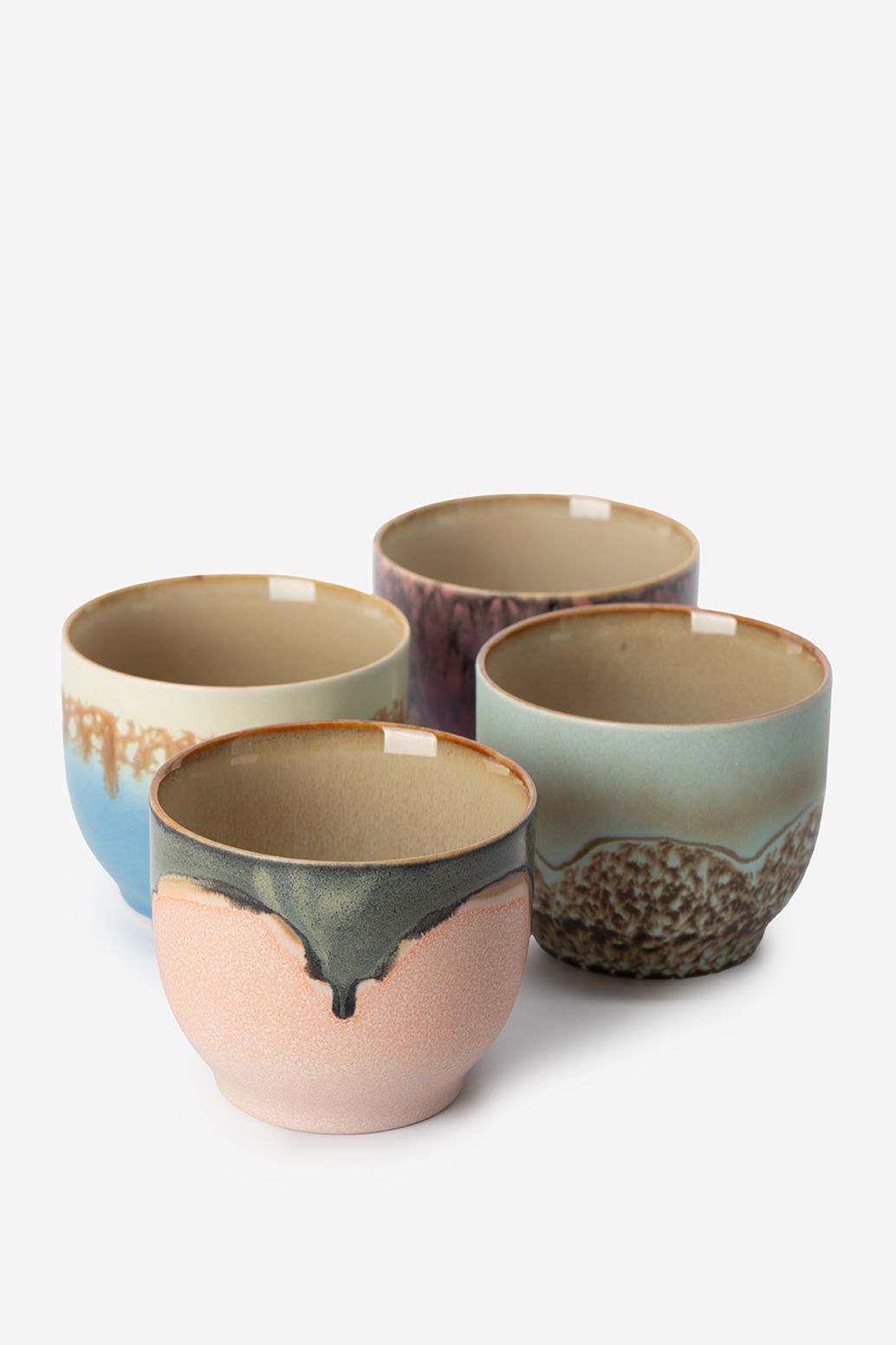 HK Living 70's Ceramics Becher-Set Lagoon