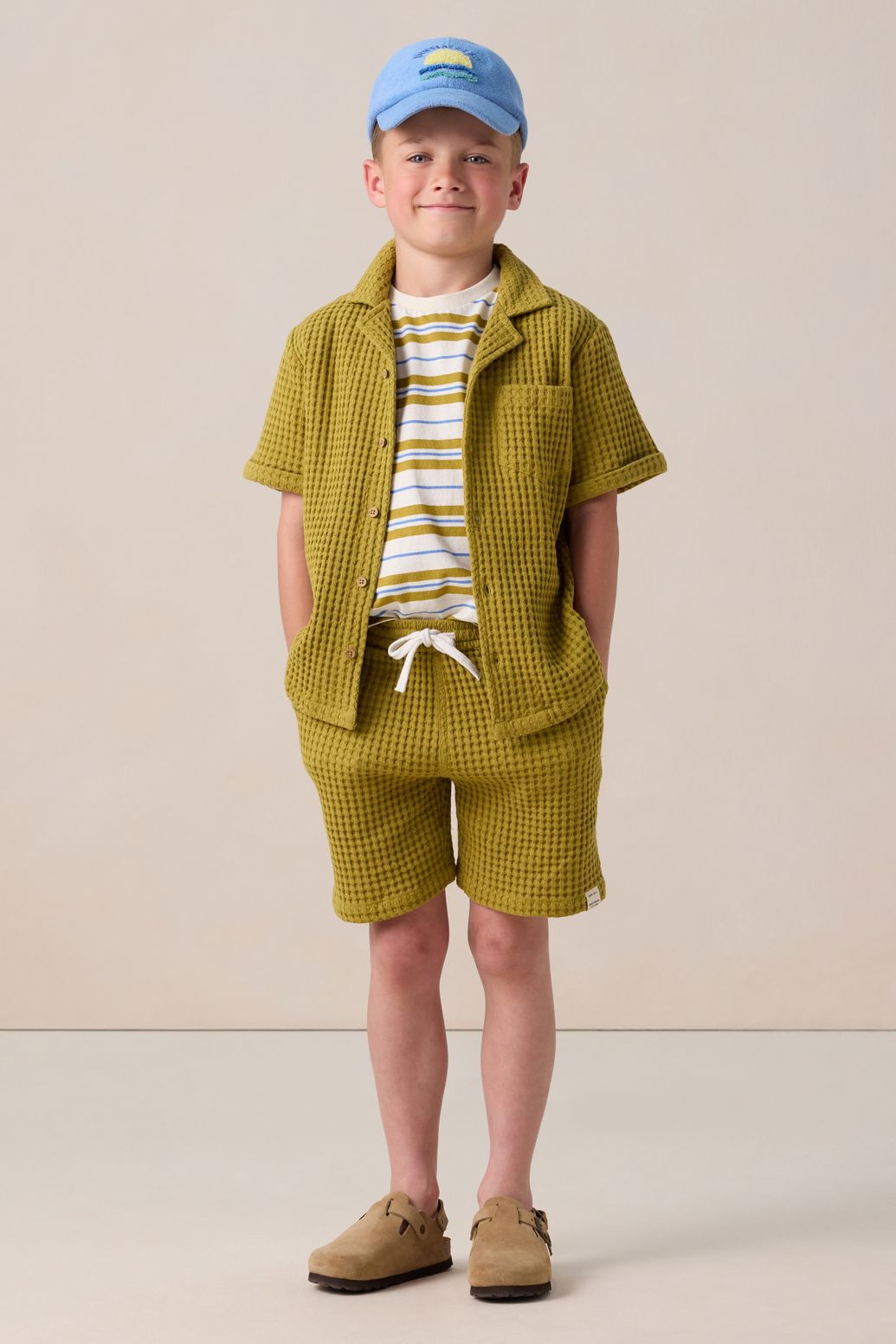 Short tissu gaufré - vert clair