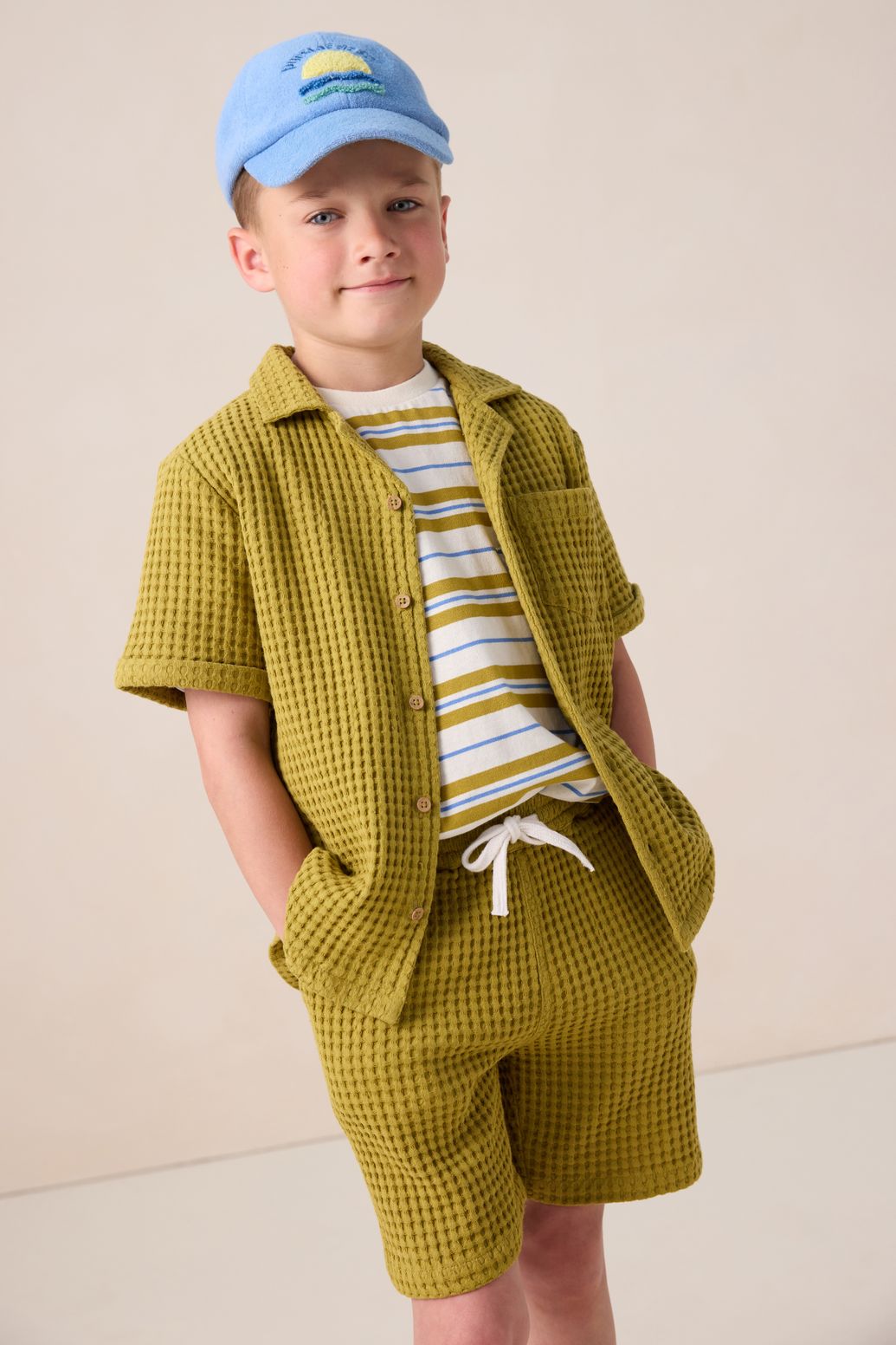 Short tissu gaufré - vert clair