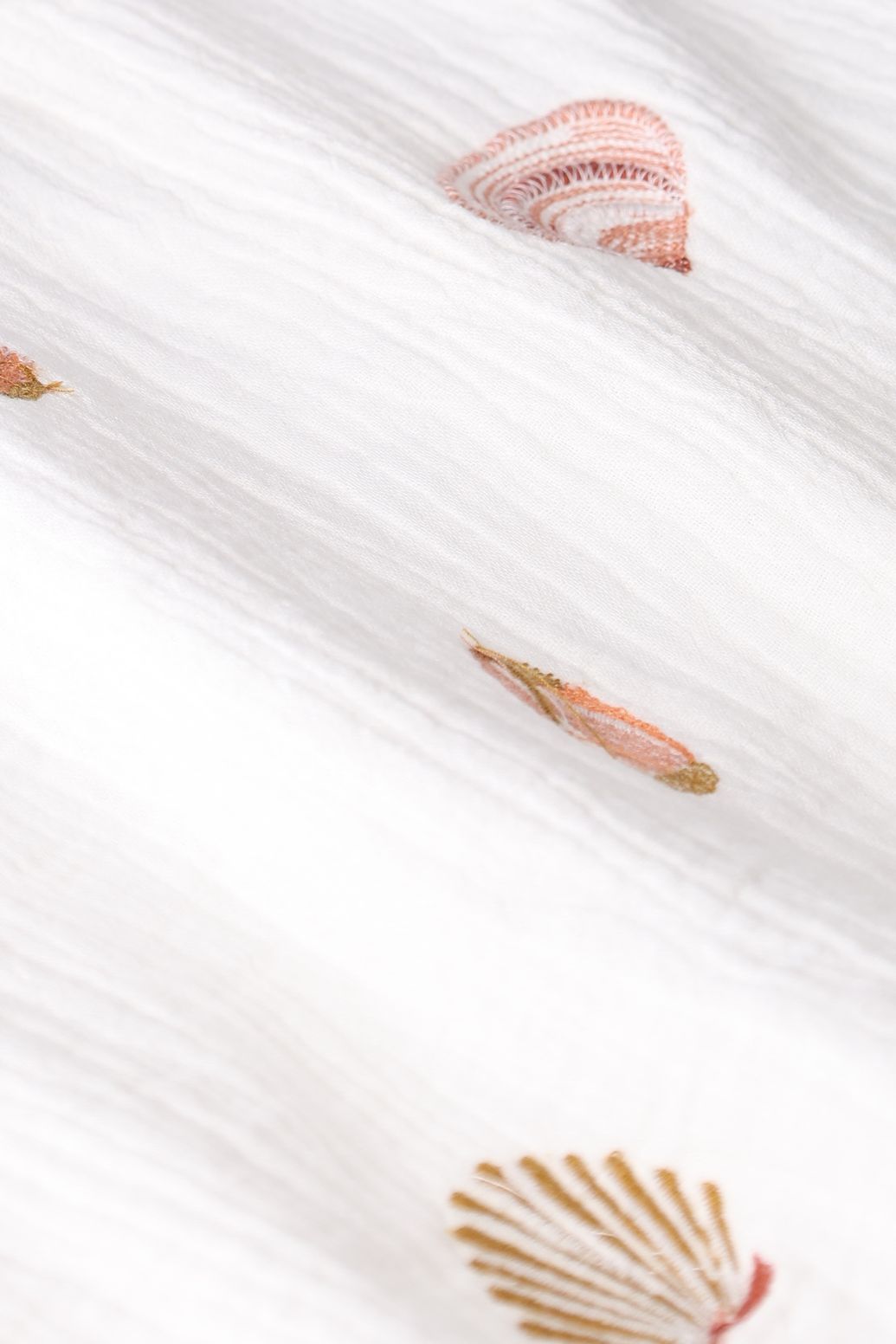 Witte mousseline short met embroidery