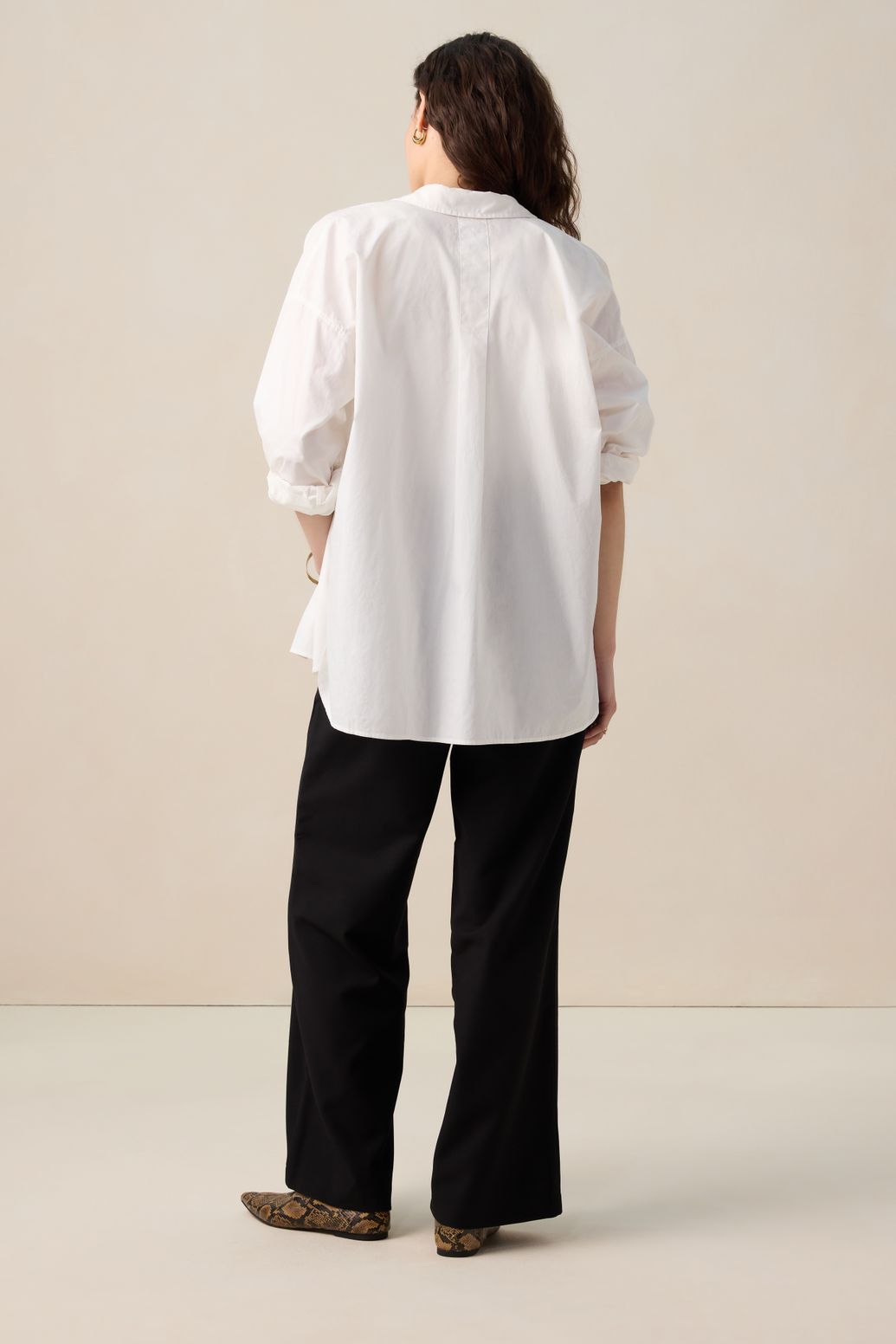 Pantalon jambes larges taille haute - noir