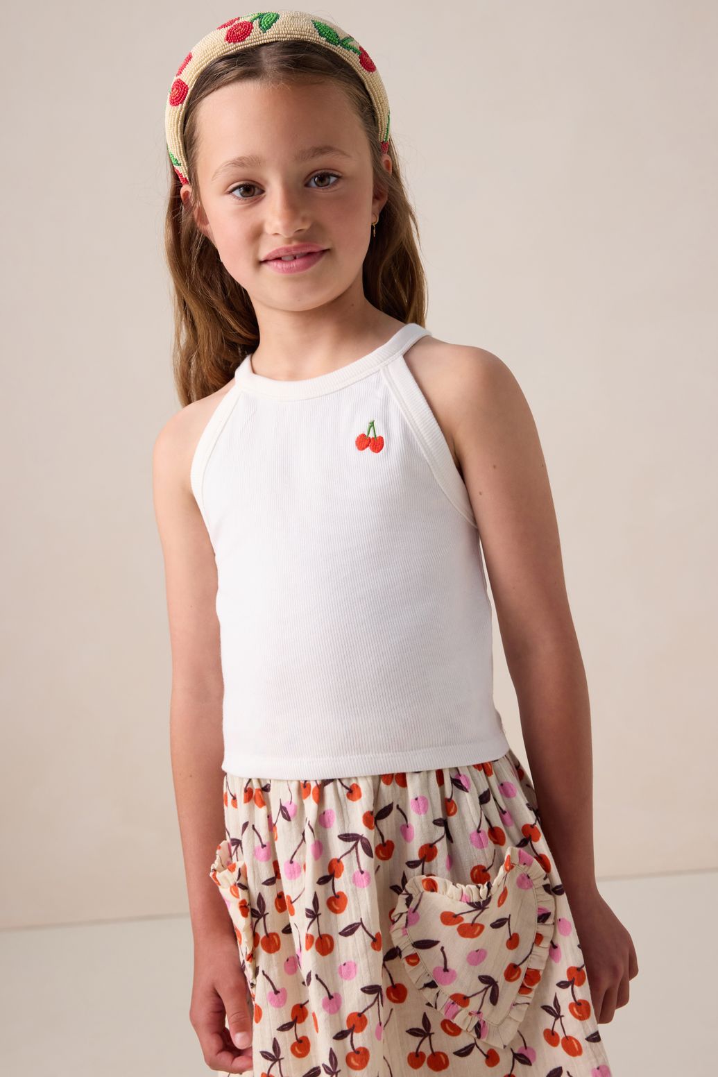 Wit singlet met artwork