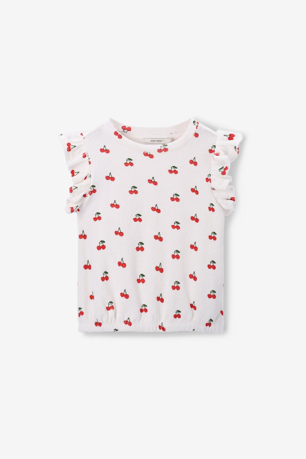 Wit T-shirt met ruffle mouwen