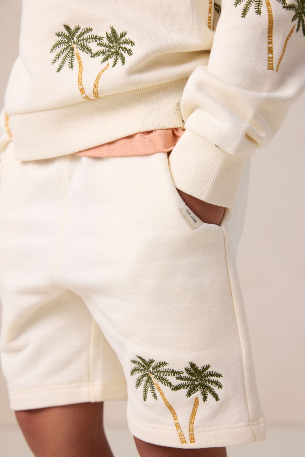 Short rayé - rouge foncé