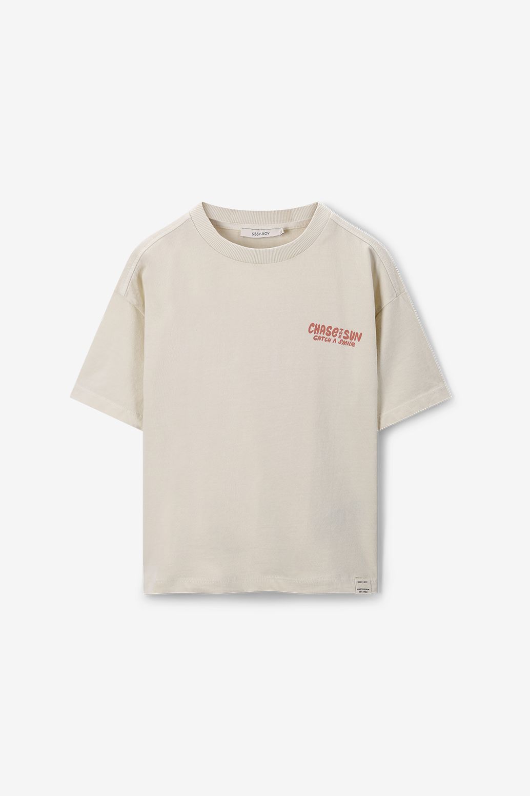 Beige oversized T-shirt met artwork