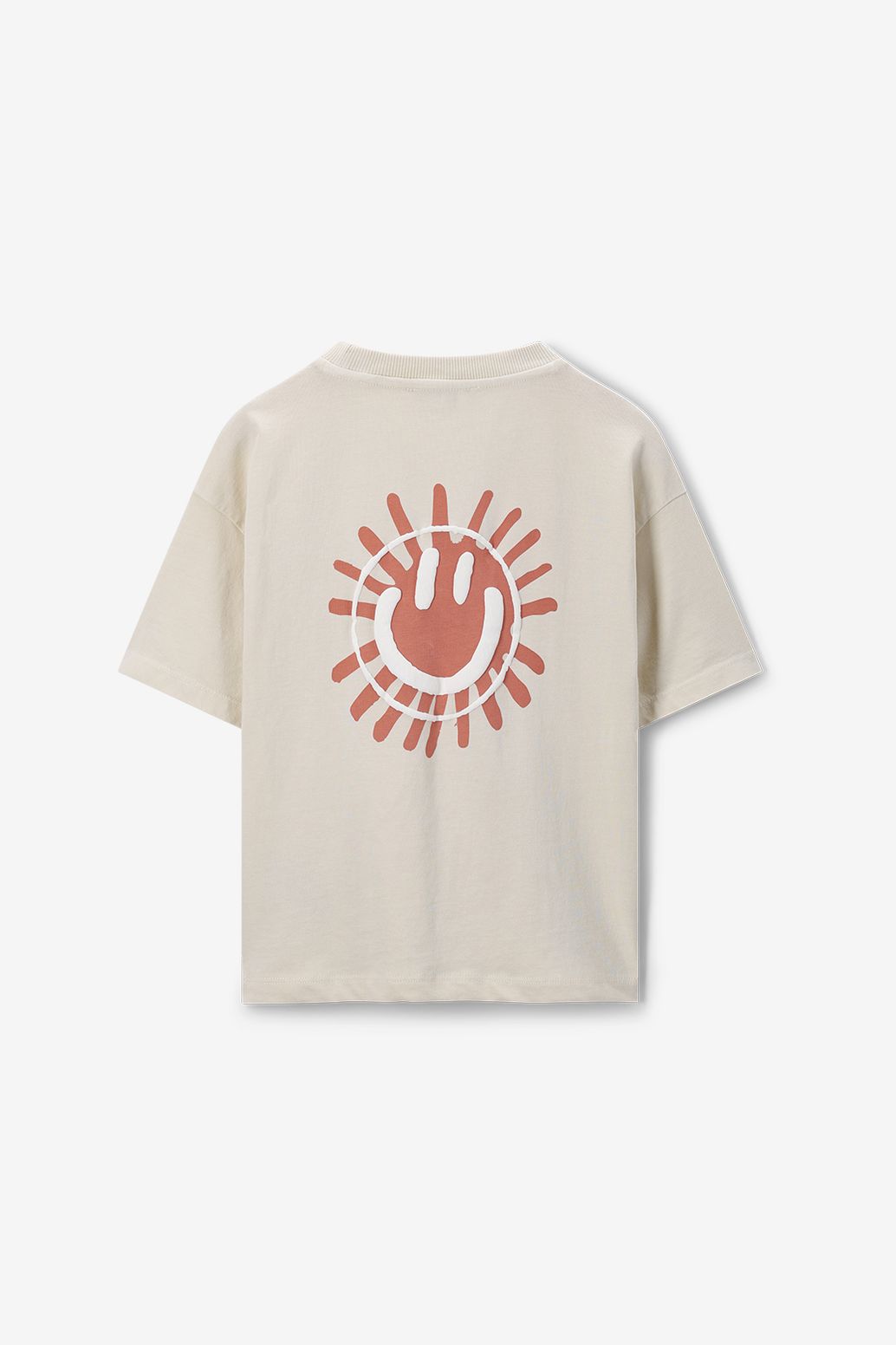 Beige oversized T-shirt met artwork