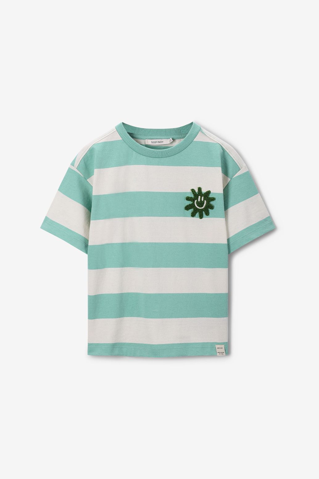 Gestreiftes Oversize-Shirt - grün