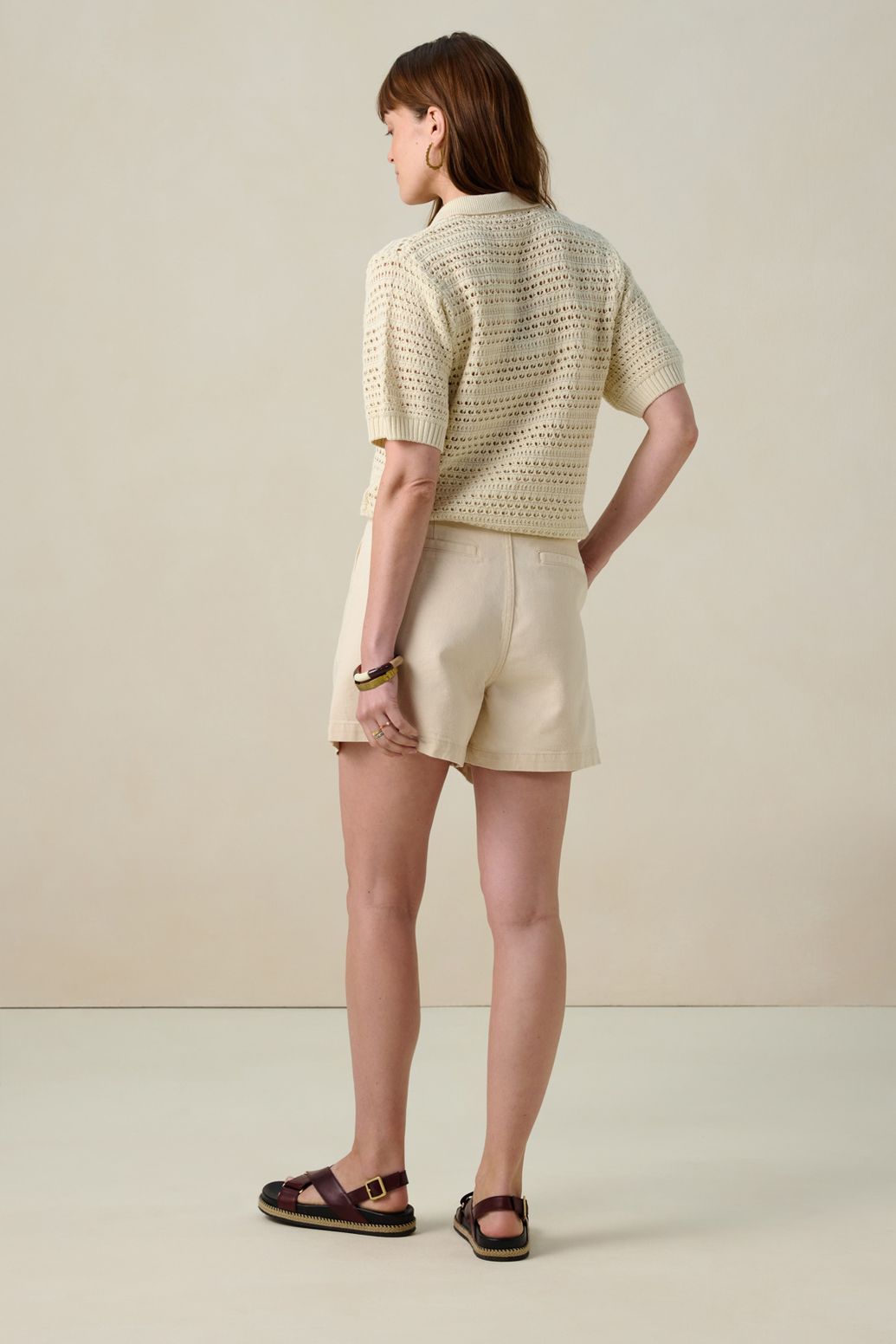 Short en jean - beige