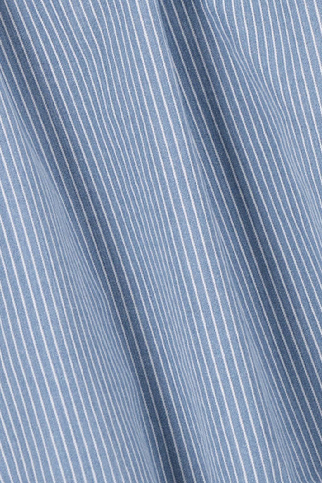 Blauwe denim jurk met pofmouwen