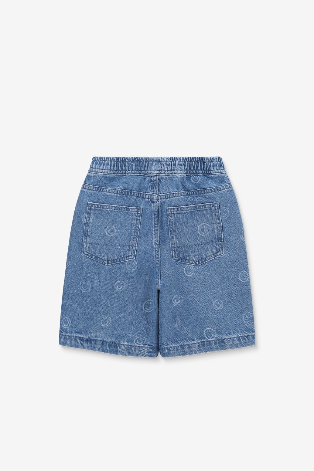 Short en jean avec smileys - bleu