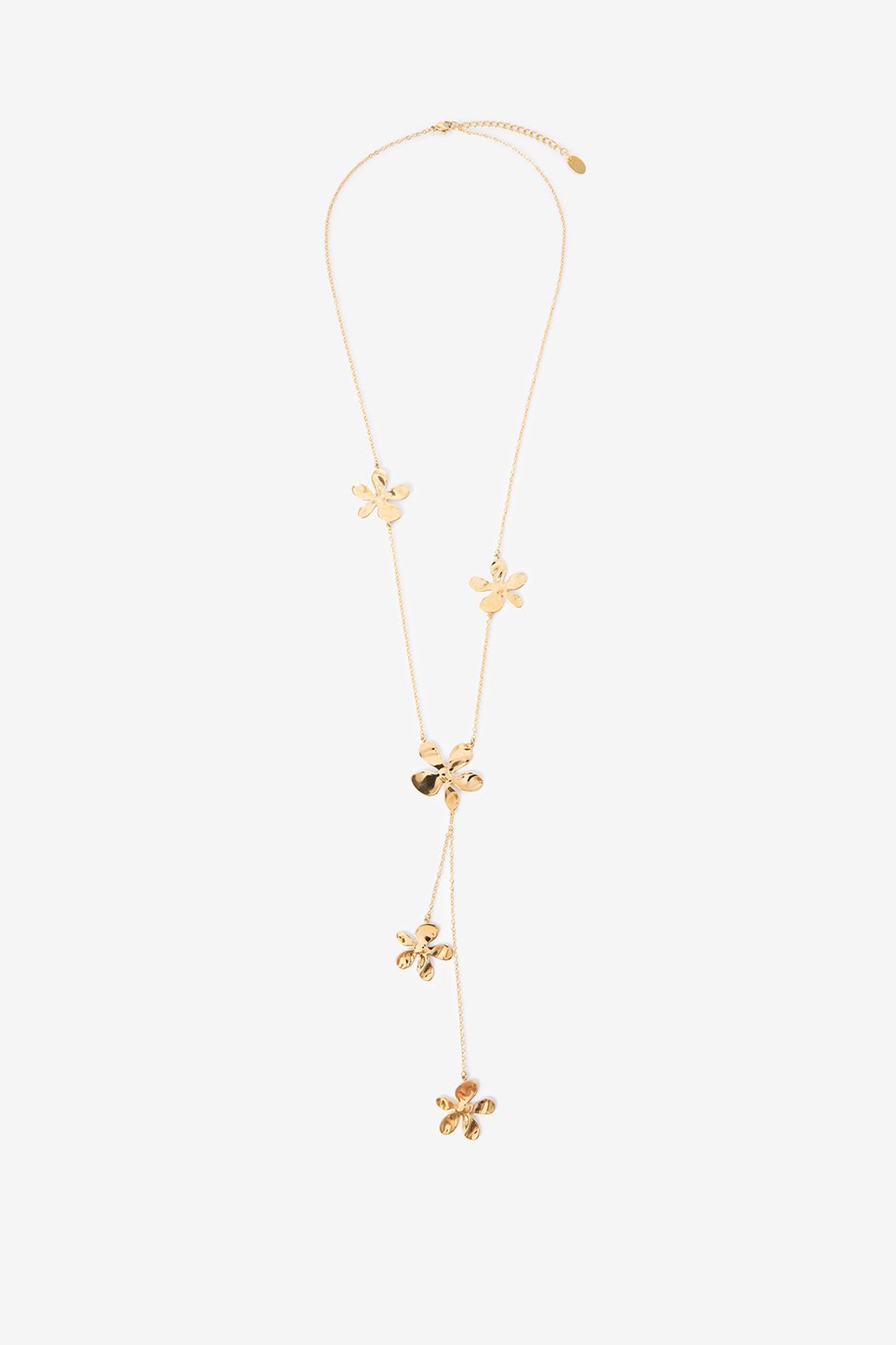 Collier avec fleurs - doré