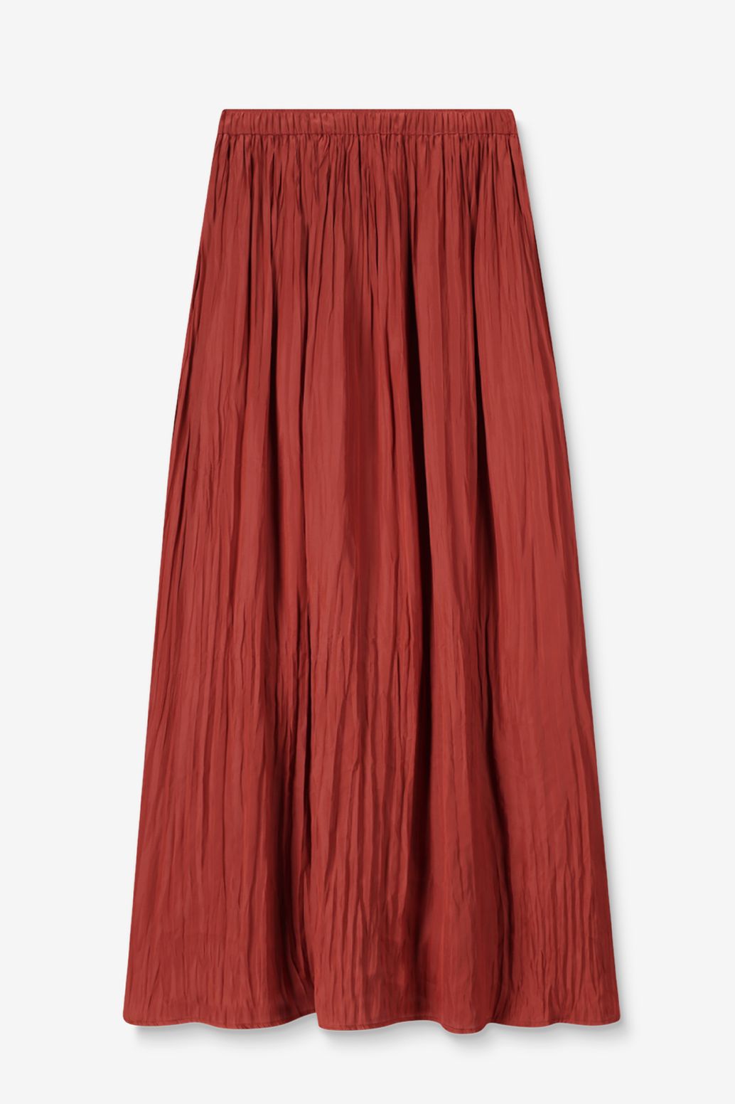 Jupe longue plissée - orange foncé